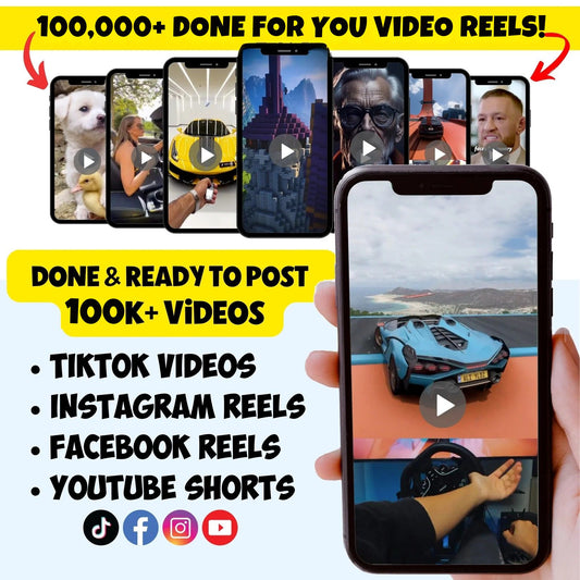 Over 100,000+ Insane Done For You Video Reels – Sale Ends Today!